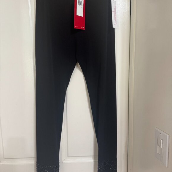 NEW w Tags 2 piece IC Black 2 pc Tunic & pants with Blk Beads accents sz M - Picture 7 of 8